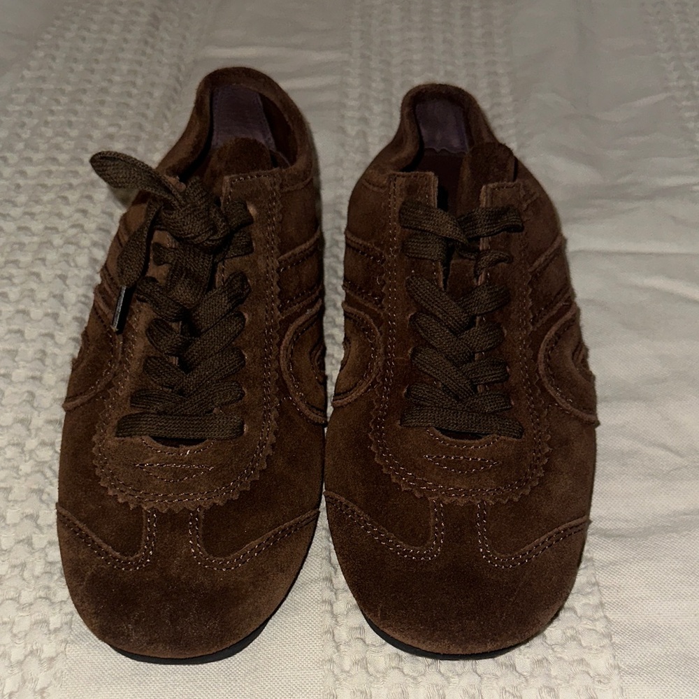 Jeffrey Campbell Brown Suede Lace-Up Sneakers